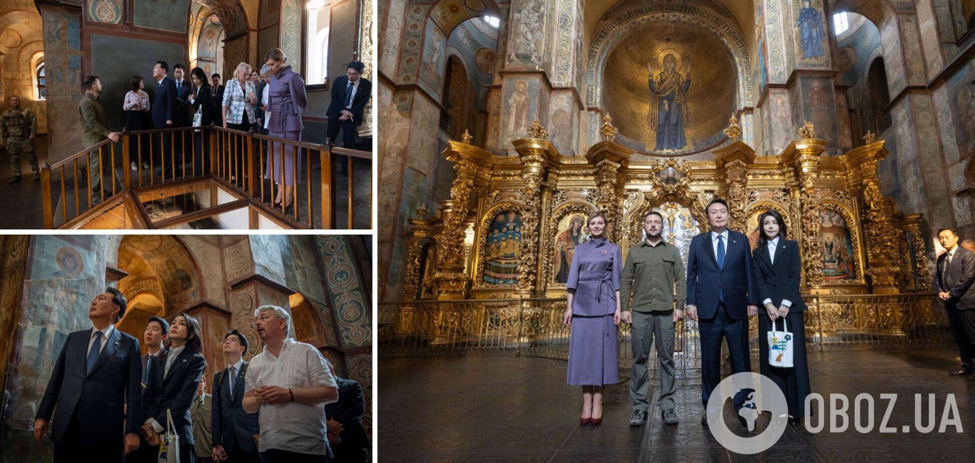 Президенти України та Південної Кореї з дружинами відвідали Софійський собор. Фото