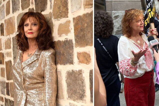 Оскароносна Сьюзен Сарандон вийшла на історичні протести Гільдії кіноакторів у вишиванці. Фото