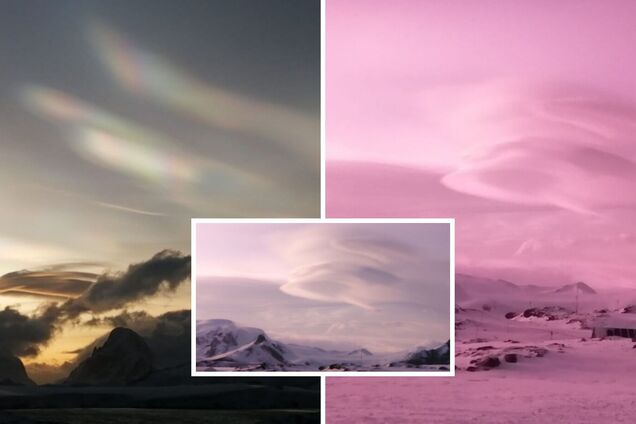 Украинские полярники показали розовые НЛО и перламутровые тучи над Антарктидой. Фото