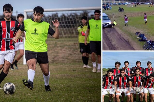 В Уругваї футболіст під час матчу зненацька потрапив під машину. Відео