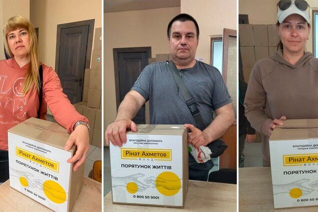 Переселенці з Маріуполя отримали проднабори від Фонду Ріната Ахметова в Тернополі