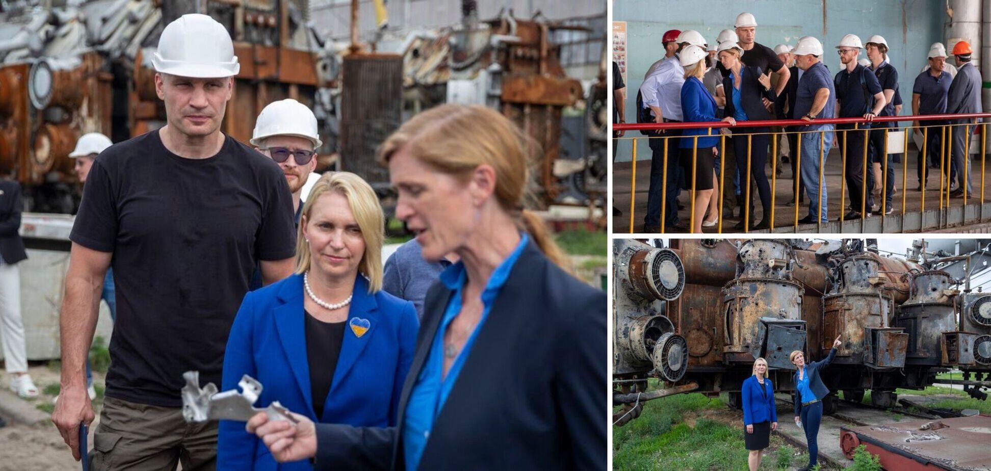 Кличко с послом США и руководителями USAID посетили один из объектов критической инфраструктуры Киева. Фото