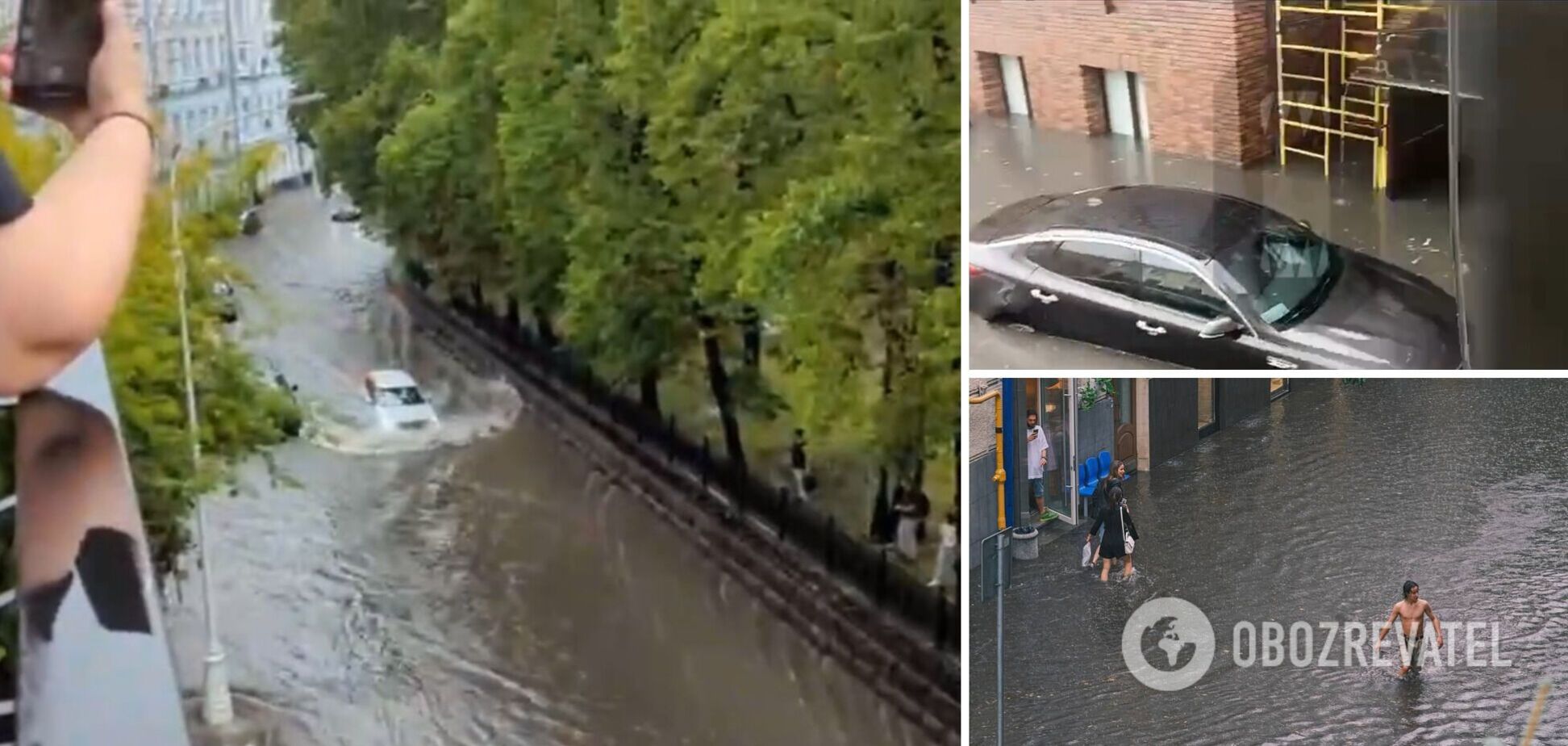 Москву затопил мощный ливень, улицы превратились в реки. Фото и видео мощной непогоды