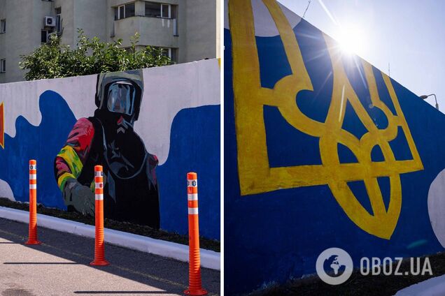 Мурал посвящен украинским спасателям