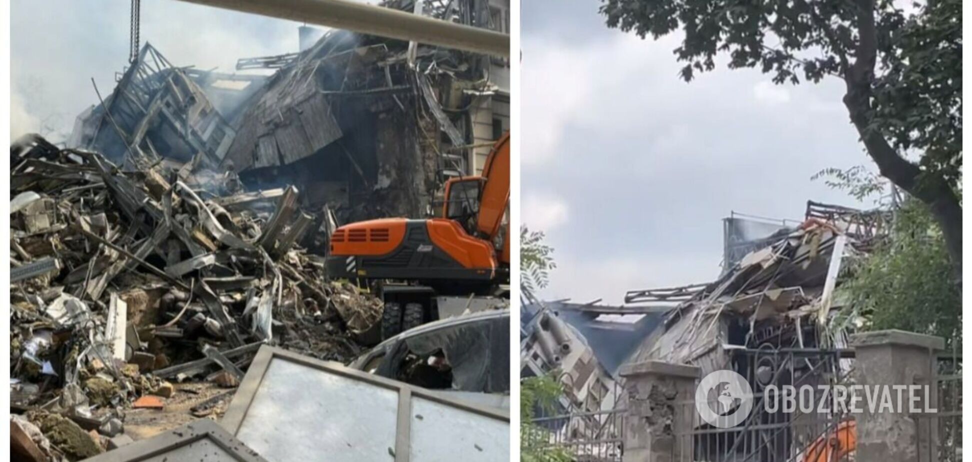 В центре Одессы в результате атаки РФ разрушено админздание, погиб человек, 8 пострадали. Фото