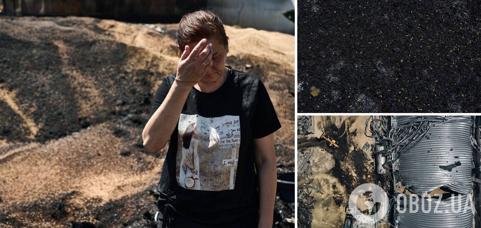 Выращен под сиренами, собран под обстрелами: в Одессе показали уничтоженный россиянами урожай зерна. Фото