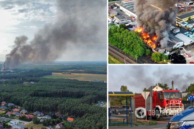 У Польщі спалахнула масштабна пожежа на складі хімікатів. Фото