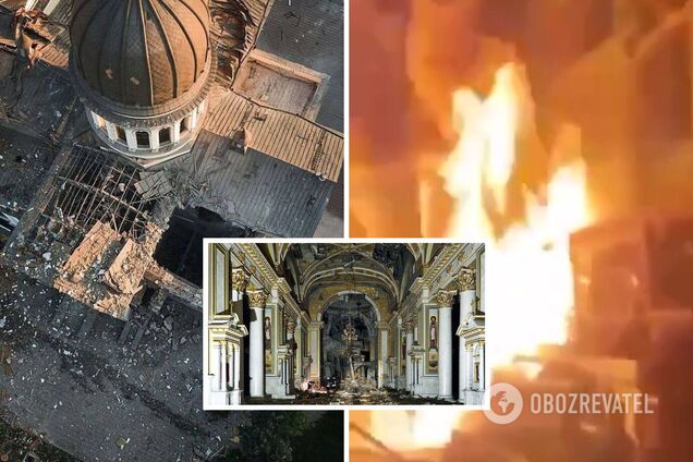 'Боже мой, ребята': появилось видео первых минут после ракетного удара РФ по собору в Одессе