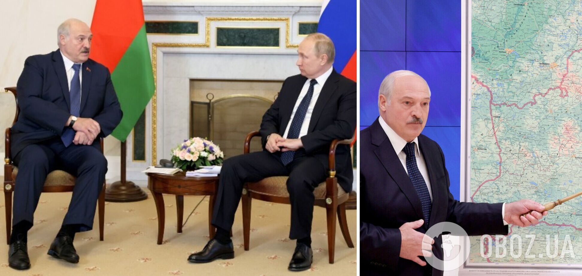 Лукашенко снова приехал к Путину с картой: теперь показывал наступление из Польши. Видео