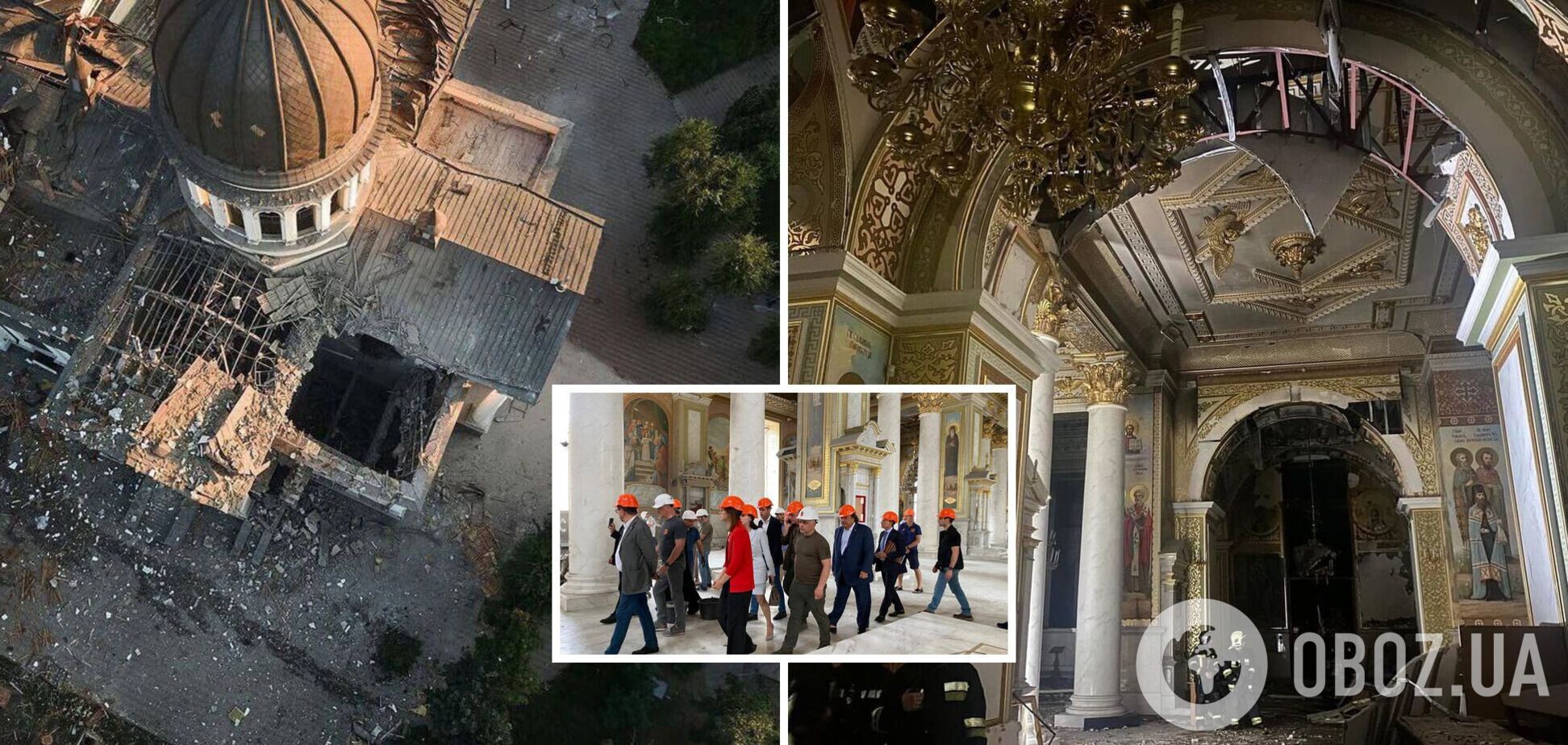 Італійська делегація побувала у зруйнованою армією Росії соборі в Одесі: фото