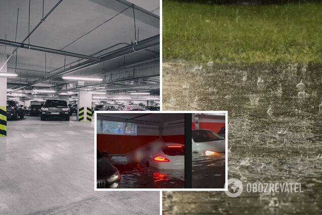 В Киеве ливни затопили паркинг ЖК Victory V: нанесен ущерб на полмиллиона долларов. Фото і відео