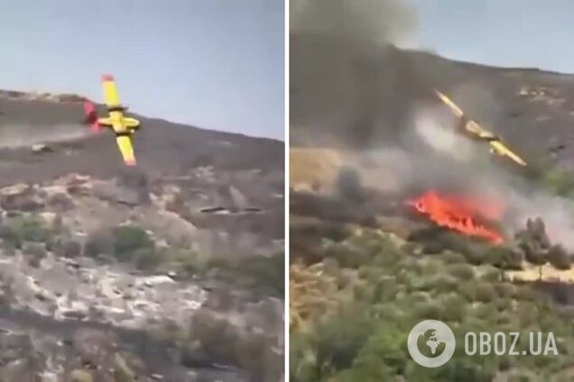 В Греции во время тушения лесного пожара разбился самолет: все подробности трагедии. Видео