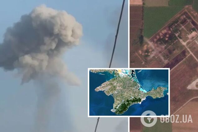 Видно сліди пожежі: з'явилися супутникові фото наслідків вибуху на аеродромі у селищі Веселе в Криму