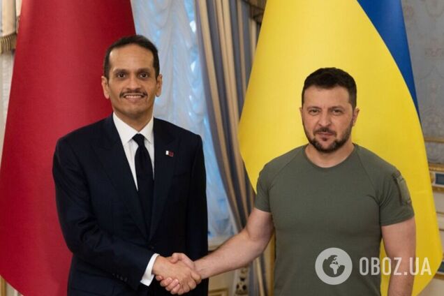 'Щиро вдячні за всю отриману допомогу': Зеленський зустрівся з прем'єром Катару. Фото