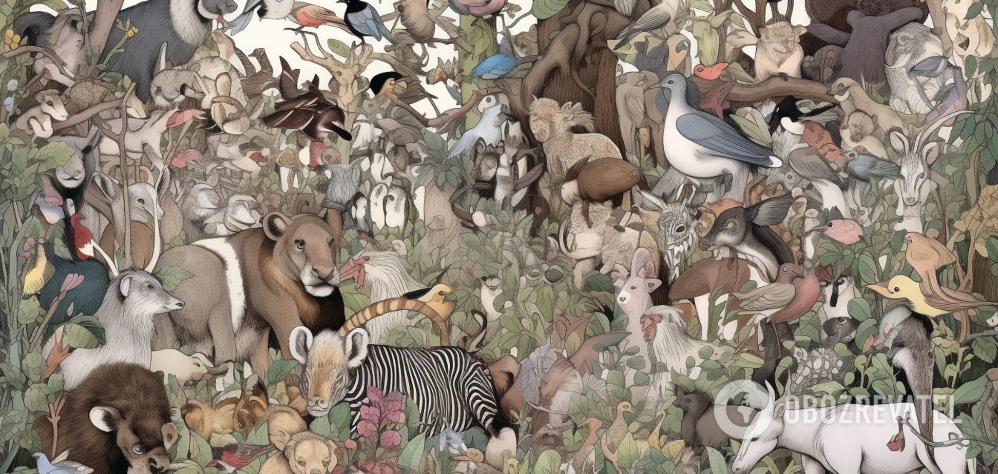 Найдите 13 животных на картинке: быстрый тест на IQ