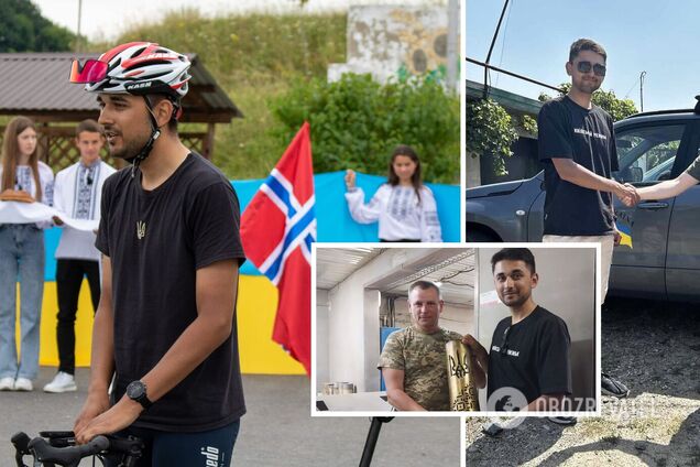 Мер норвезького міста проїхався до України велосипедом і зібрав пів мільйона гривень для ЗСУ. Фото