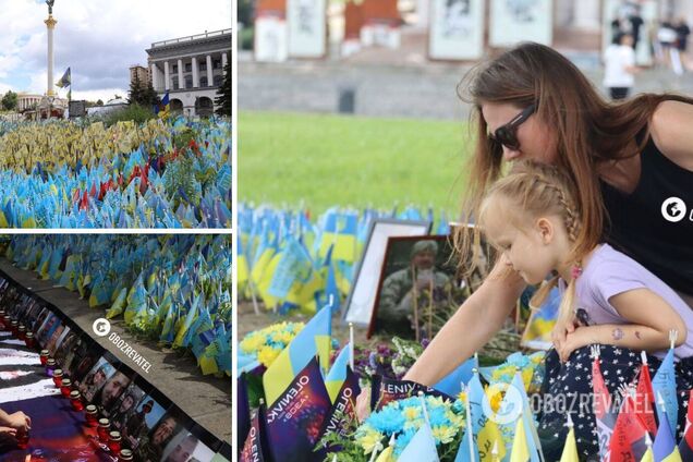 Люди несли із собою прапори та лампадки: у Києві вшанували пам'ять загиблих у теракті в Оленівці. Фото і відео