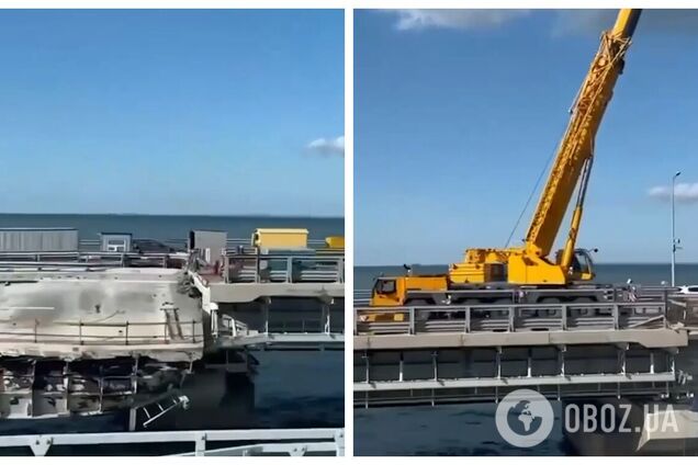 Окупанти прискореними темпами ремонтують Кримський міст: відео з місця