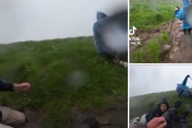 В сеть попало видео момента попадания молнии у людей на Говерле