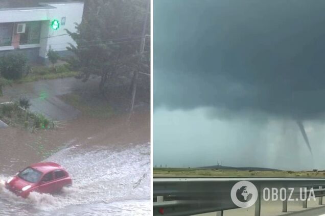 Природа намекает? Возле Крымского моста пронесся смерч, Джанкой и Керчь затопил ливень. Видео