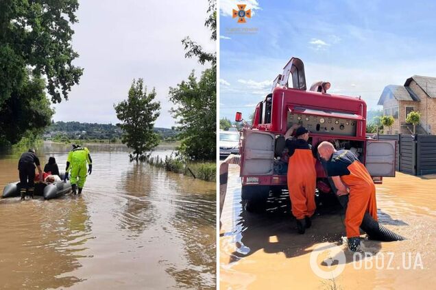 На Прикарпатті продовжили боротися з водною стихією: фото від рятувальників