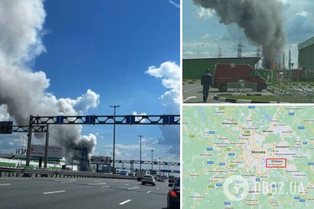 У Підмосков'ї спалахнула потужна пожежа, піднявся стовп диму. Відео 