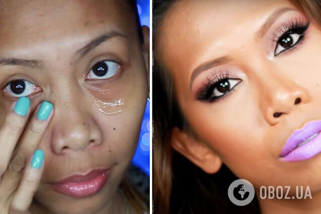 Перевтілення за допомогою макіяжу: до і після