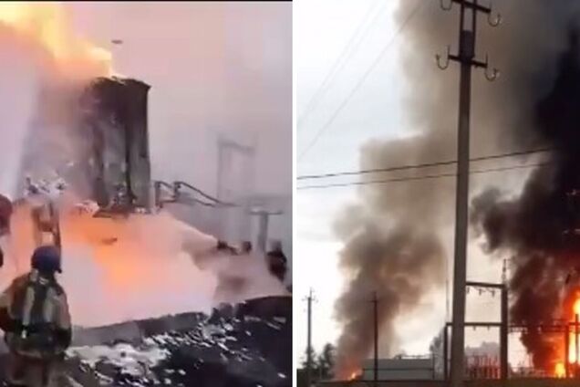 У російській Калузі спалахнула електропідстанція, виведено з ладу два трансформатори. Відео