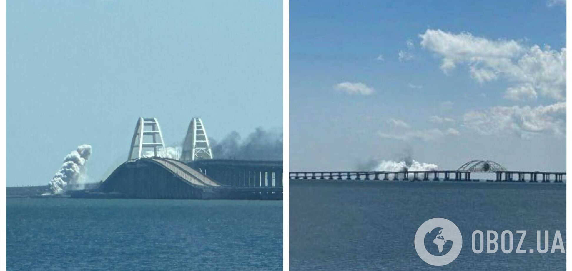 Окупанти назвали причину задимлення біля Кримського мосту. Фото і відео