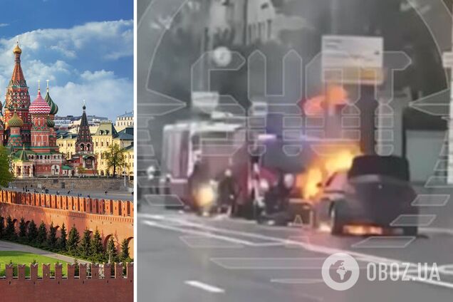 В Москве загорелся BMW с автобазы помощника Путина. Видео