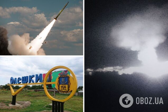 В окупованих Олешках яскрава 'бавовна': є влучання по складах БК і скупченню ворога. Фото й відео