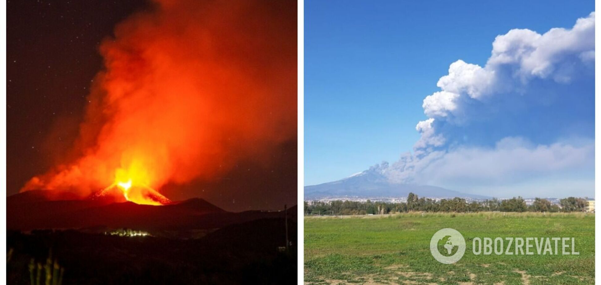 Впечатляющее зрелище: извержение вулкана Этна сняли на видео, улицы засыпало пеплом, останавливал работу аэропорт