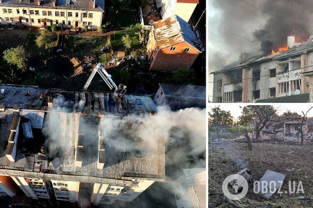 Во Львове в результате ракетного удара РФ есть разрушения: вспыхнул пожар в многоэтажке, разрушен детсад. Фото и видео