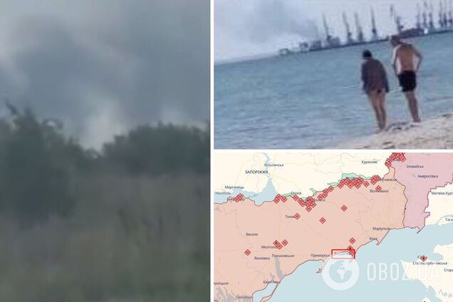 Под оккупированным Бердянском вспыхнул пожар: поднялся дым. Фото и видео