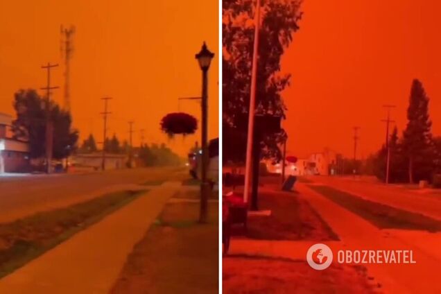 Небо стало насичено-червоним: у Канаді зафіксували несподіваний наслідок лісових пожеж. Відео