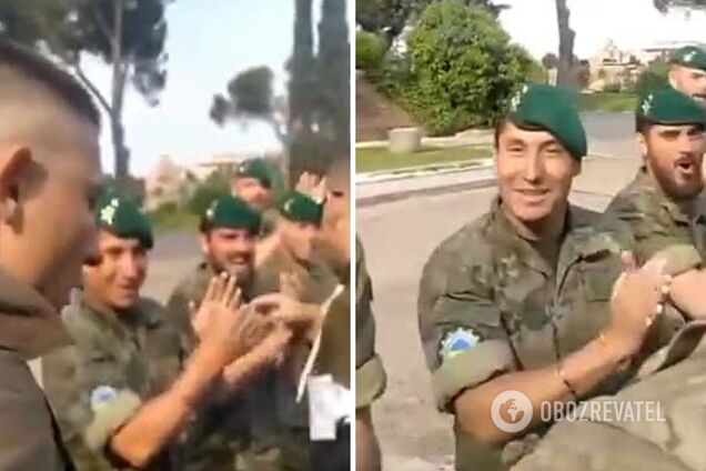 Испанские инструкторы провели украинских воинов под крики 'Слава Украине!'. Видео