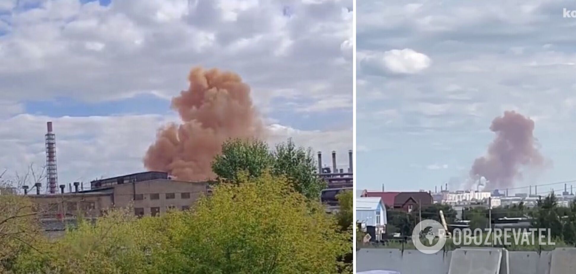 У російському Челябінську спалахнула потужна пожежа: піднялася стіна помаранчевого диму. Відео