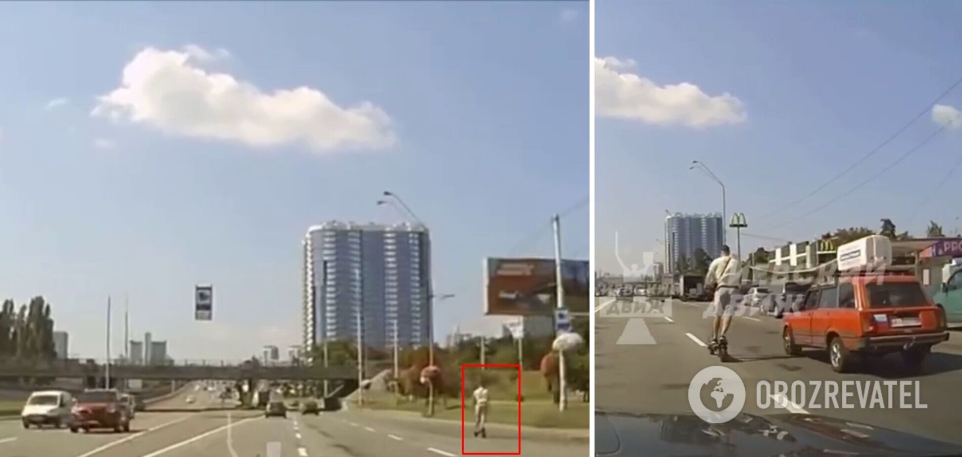 Мужчина опасно маневрировал на оживленной трассе