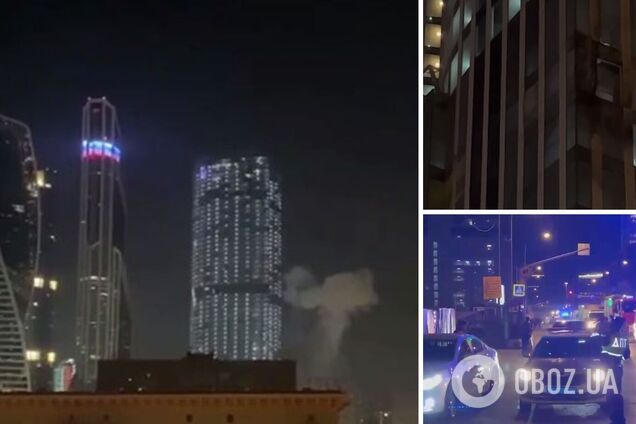 Подавлен средствами РЭБ: в минобороны РФ оправдались за новое попадание БПЛА в башню 'Москва-Сити'