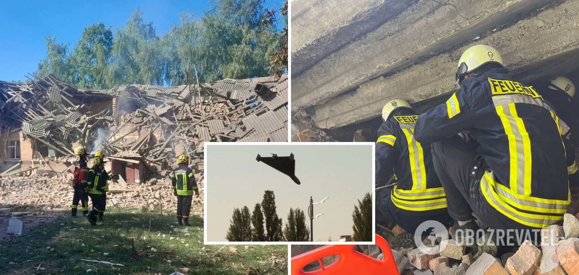 На Сумщині 'Шахед' влучив у навчальний заклад, будівля повністю зруйнована: є загиблі і поранені. Фото