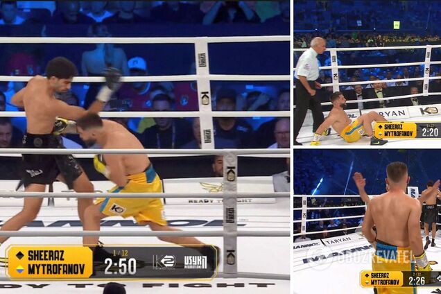 Непобедимый украинский боксер потерпел 1-е поражение в чемпионском бою, трижды упав в нокдаун в 1-м раунде. Видео