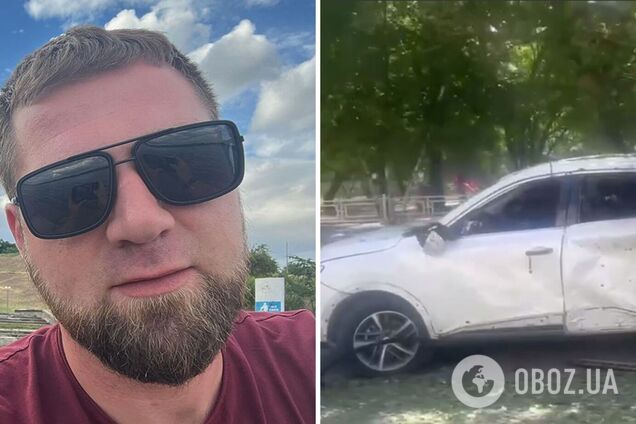 В окупованих Олешках дрон атакував авто російського пропагандиста. Фото та відео