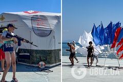 С пляжа – на войну: оккупанты установили 'мобилизационный пункт' на набережной Алушты. Фото