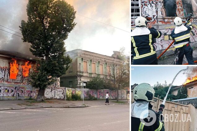 У Києві на Подолі горіла пам'ятка архітектури: поліція розслідує факт навмисного підпалу. Фото