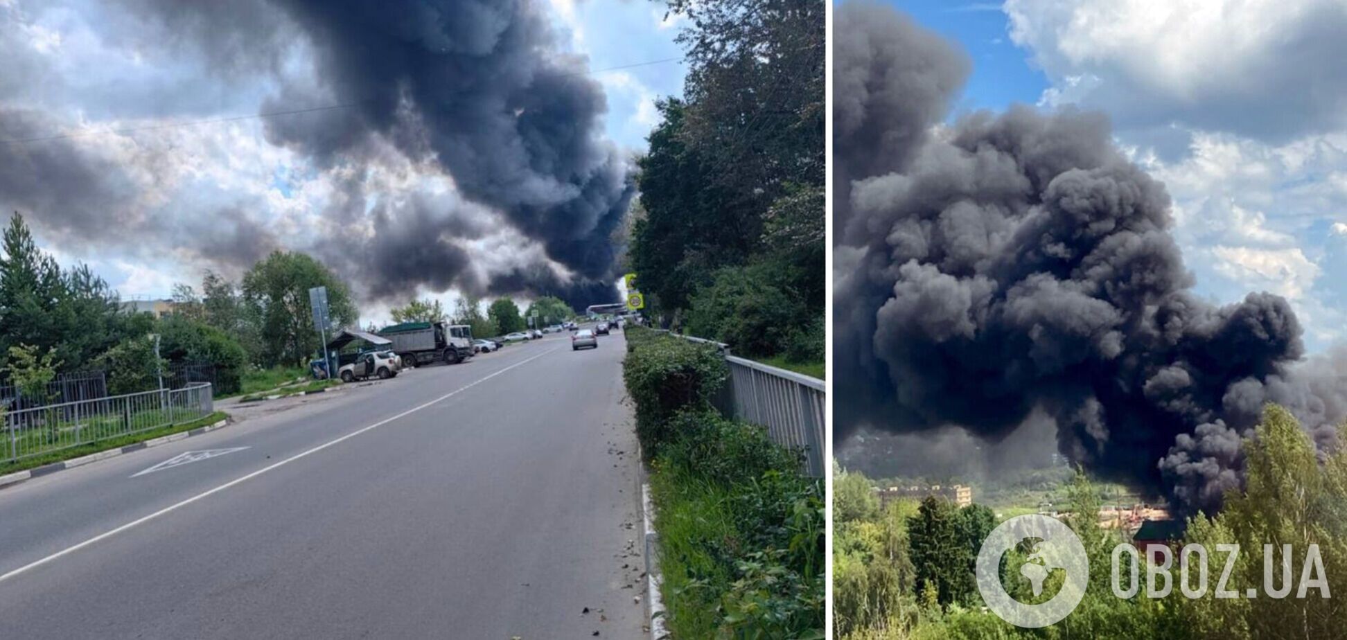 У Підмосков'ї спалахнули потужні пожежі, палають одразу два склади: піднявся дим. Відео