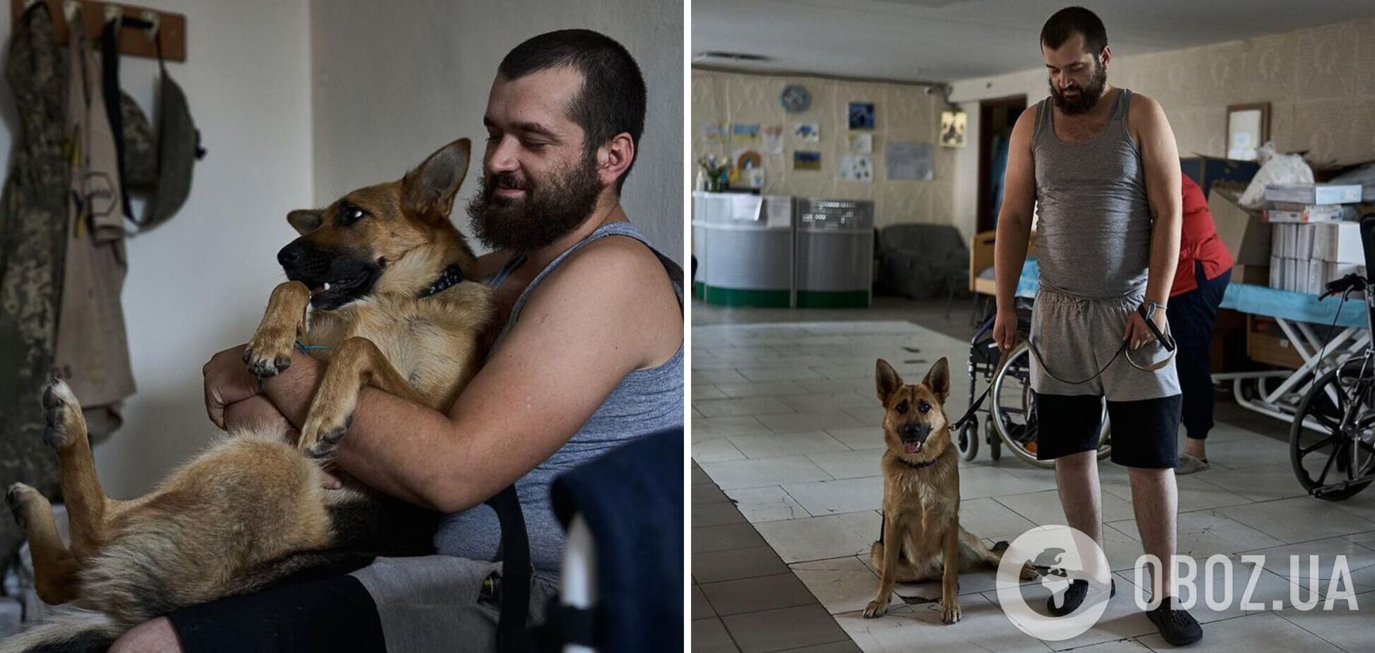 Говорили, что это невозможно: сеть растрогала история раненого бойца, госпитализированного с четвероногой подругой