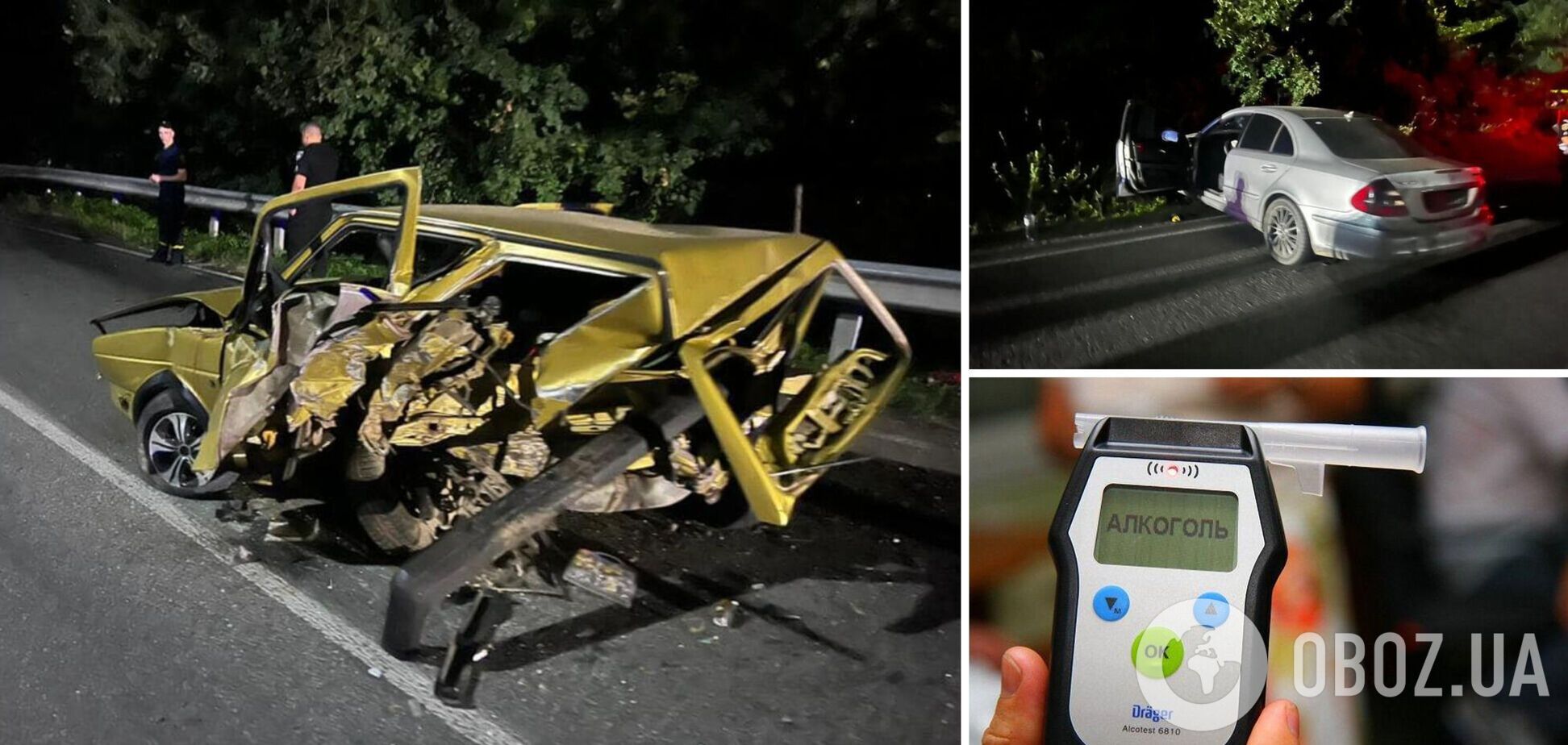 На Закарпатье пьяный водитель сбил пешеходов и влетел в авто: погибла женщина и двухлетний ребенок, еще три человека травмированы. Фото