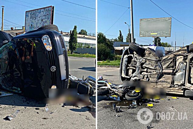 В Сумах столкнулись Volkswagen Golf и мотоцикл: один человек погиб, пятеро пострадали. Фото