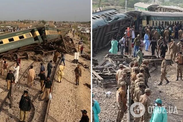 Десятки загиблих, сотні поранених: у Пакистані зійшов із рейок пасажирський потяг. Фото