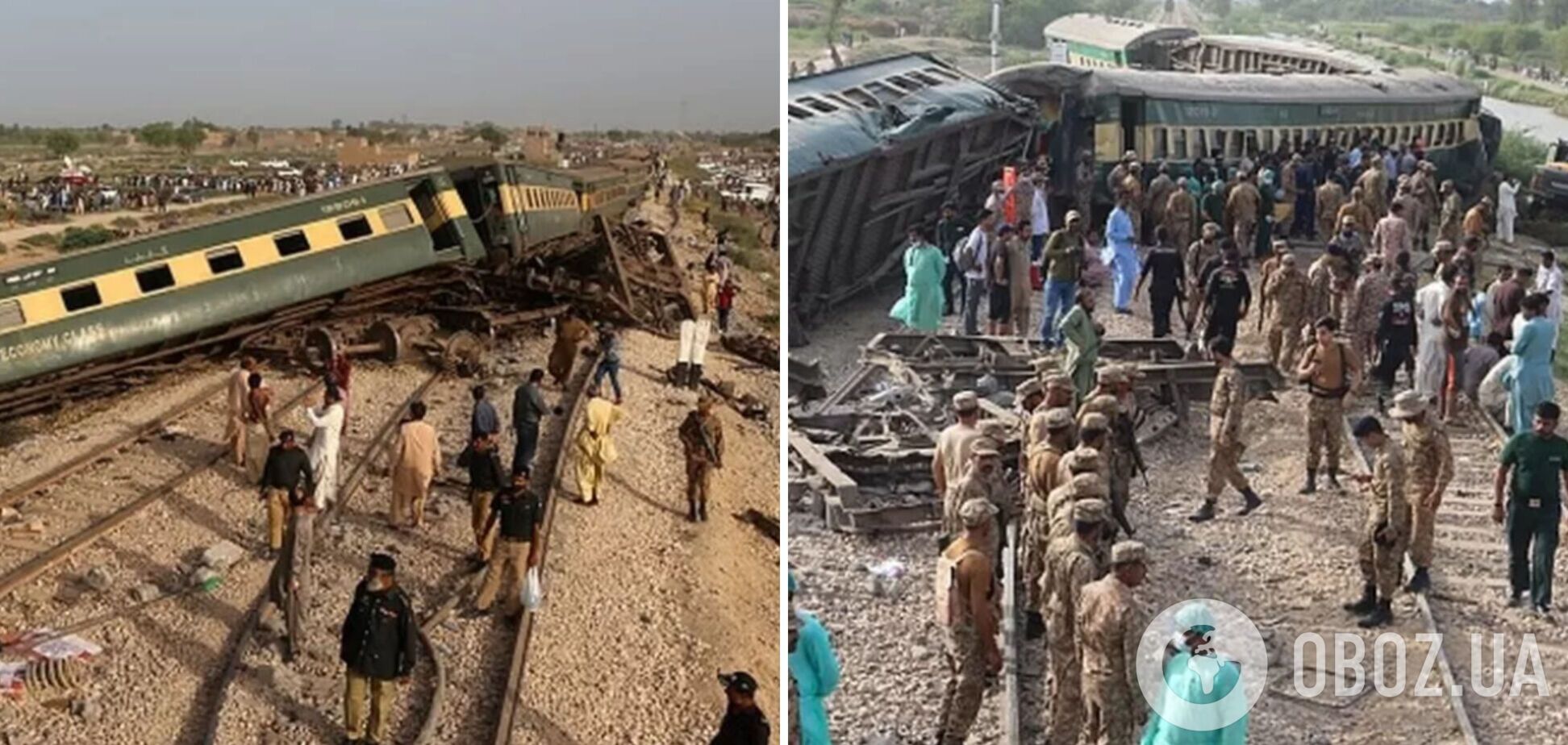 Десятки загиблих, сотні поранених: у Пакистані зійшов із рейок пасажирський потяг. Фото